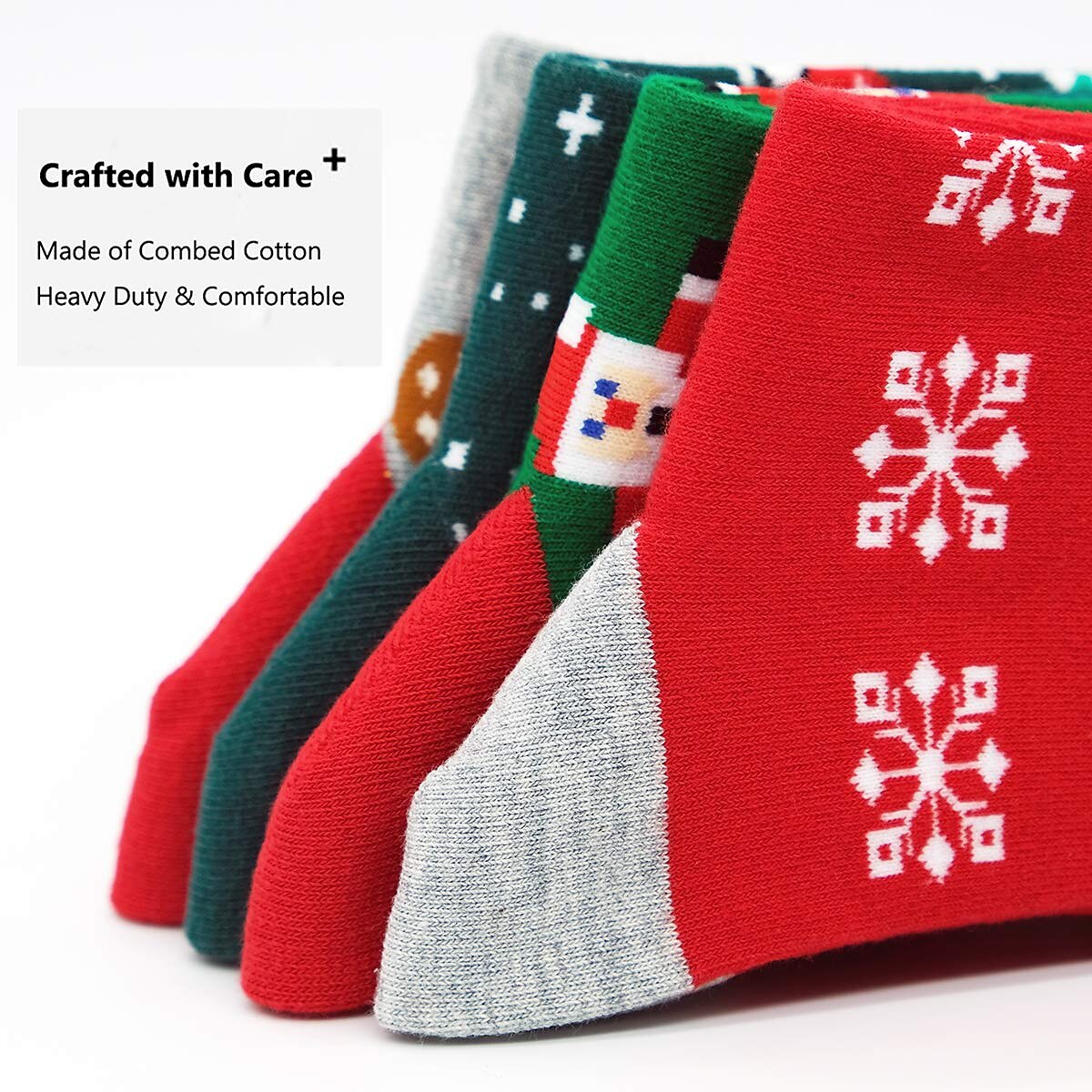 4PCS Christmas Patterned Socks