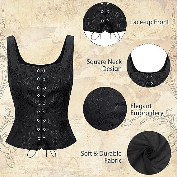 Pirate Renaissance Lace up Corset Vest Bodice
