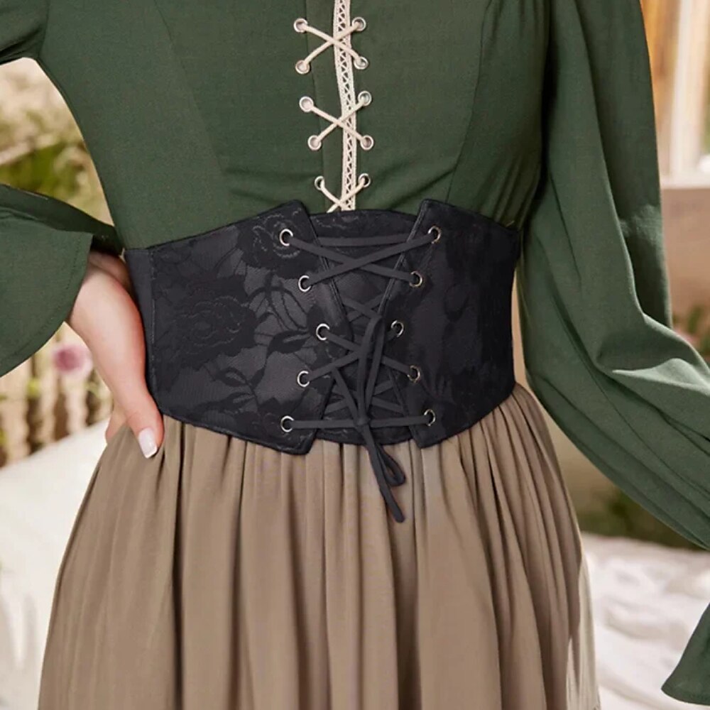Retro Elastic Lacing Corset Belts