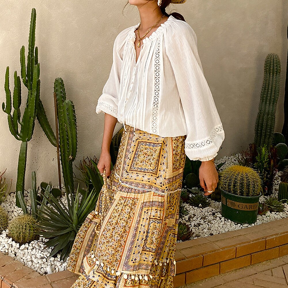 Classic Pleated Bohemian Blouse