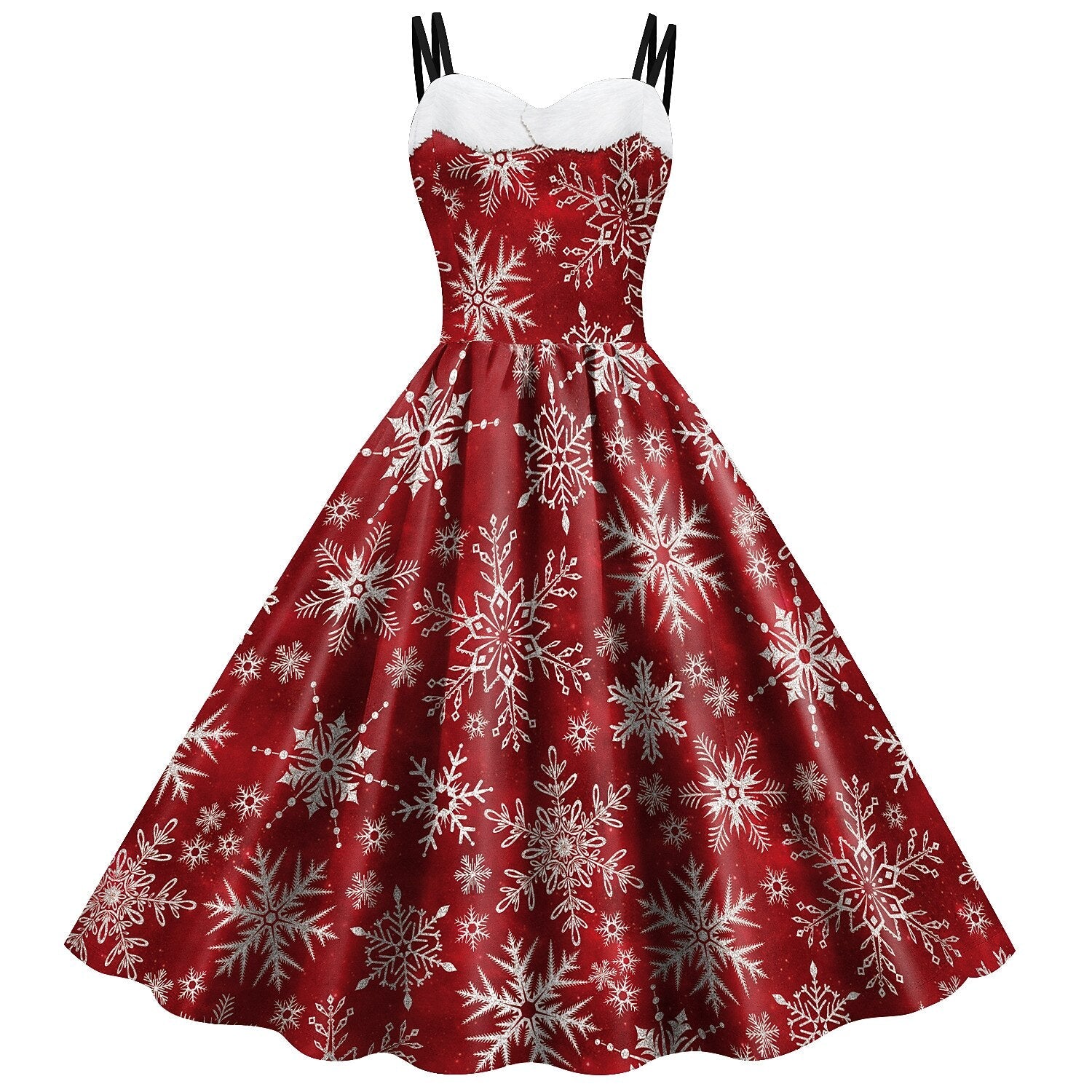 Christmas Vintage Snowflake Santa Pin-up Dress