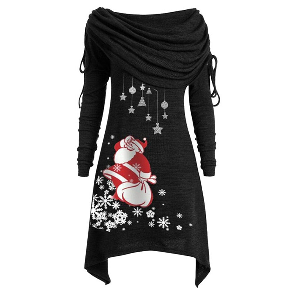 Christmas Cozy Santa Claus Tunic Dress