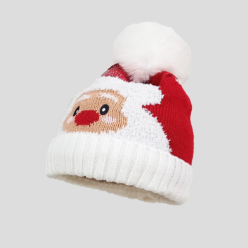 2PCS Christmas Pom Pom Knit Beanie