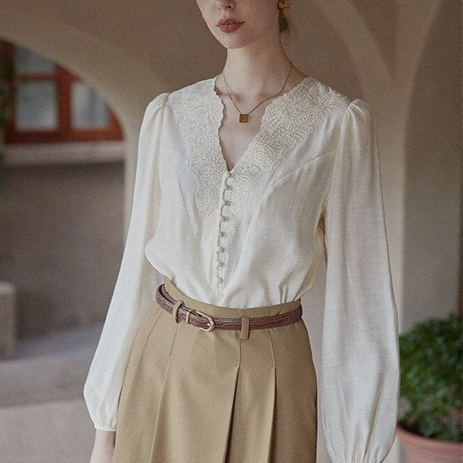 Victorian Style Embroidery Blouse