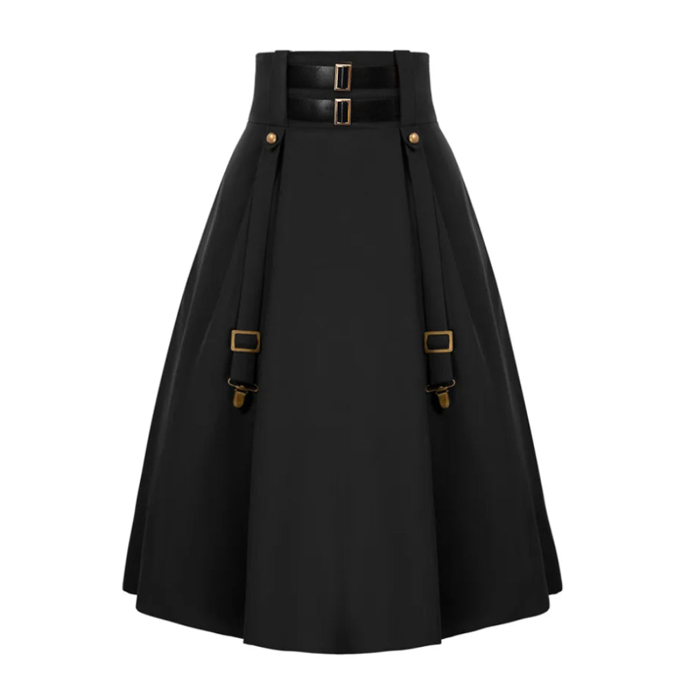 Steampunk Skirt Length Adjustable Skirt With Pocket