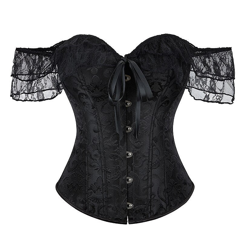 Victorian Corset Gothic Satin Lace Bustier