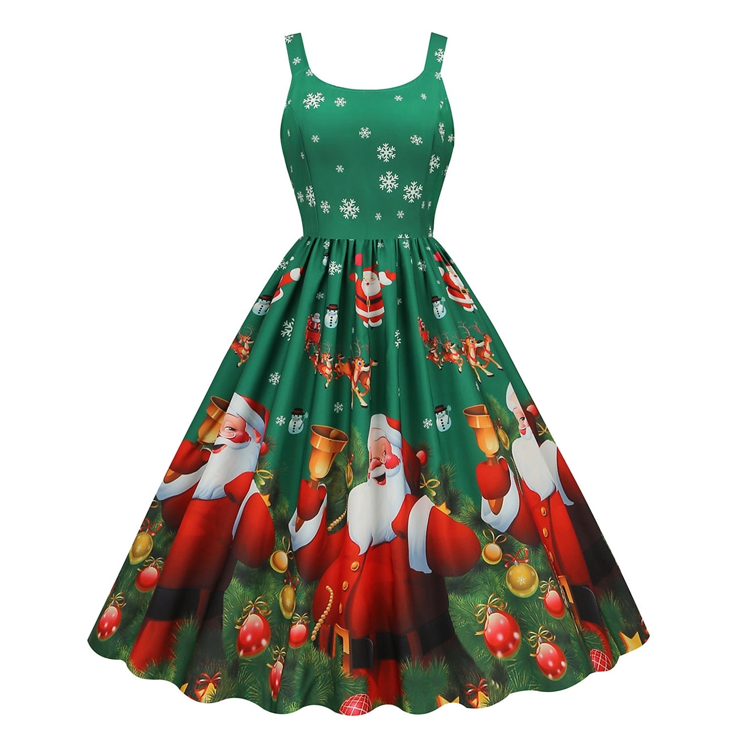 Christmas Vintage Santa A-Line Dress
