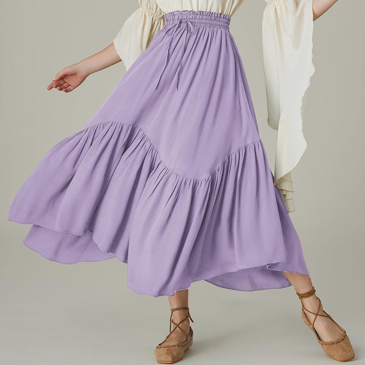 Renaissance High Waist Maxi Skirts with Pockets