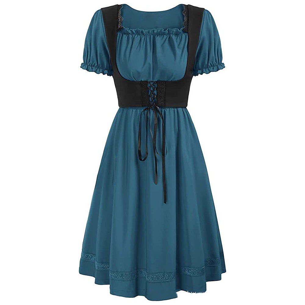 Renaissance Puff Sleeve Knee-Length Dress