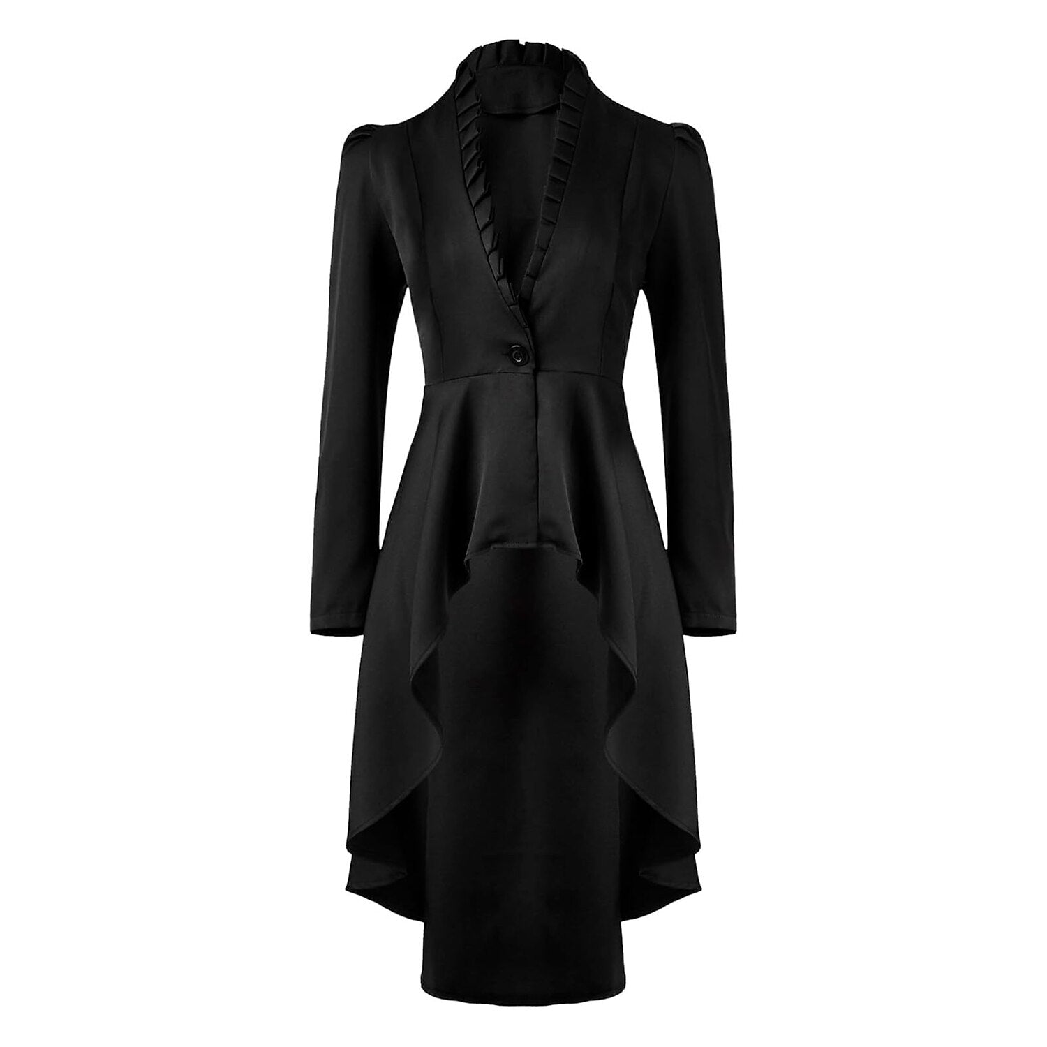 Steampunk High - Low Hem Long Jacket Dress