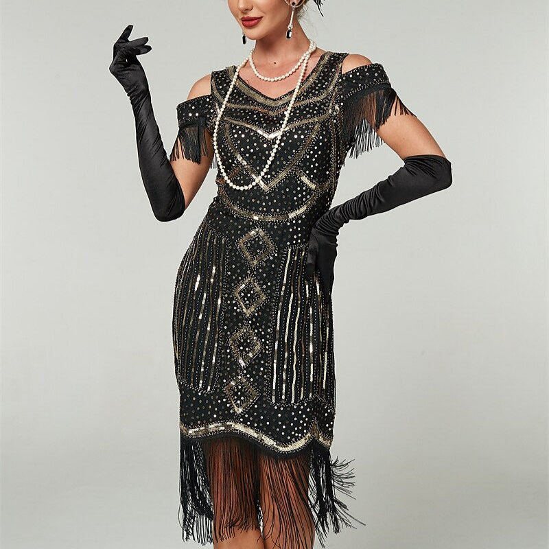 Sequin Art Deco Flapper Dress