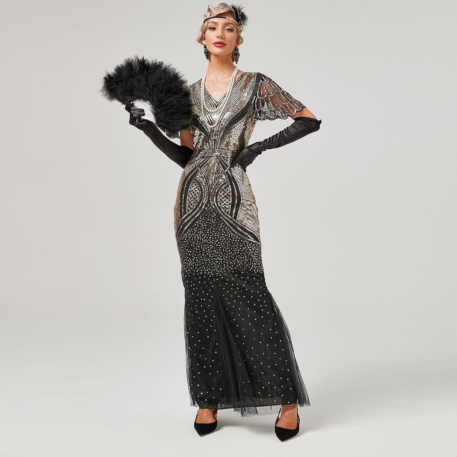Art Deco Glamour Evening Gown