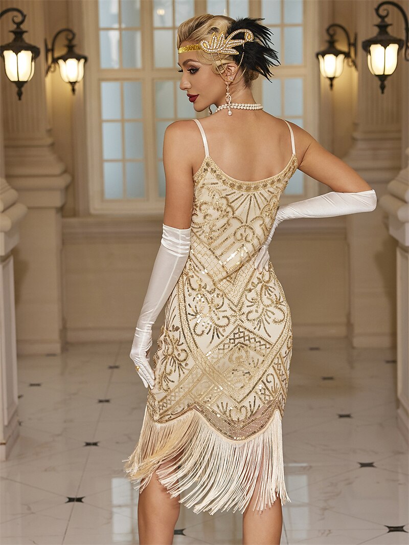 Art Deco Spaghetti Strap Flapper Dress