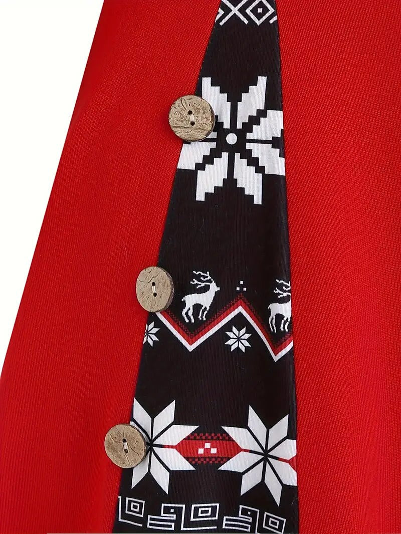 Christmas Snowflake Print Dress