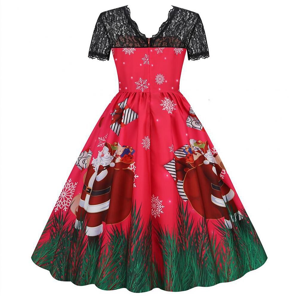 Christmas Vintage Lace Swing Dress
