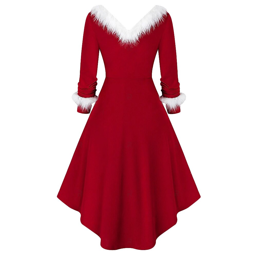 Christmas Glamorous Santa High-Low Dress