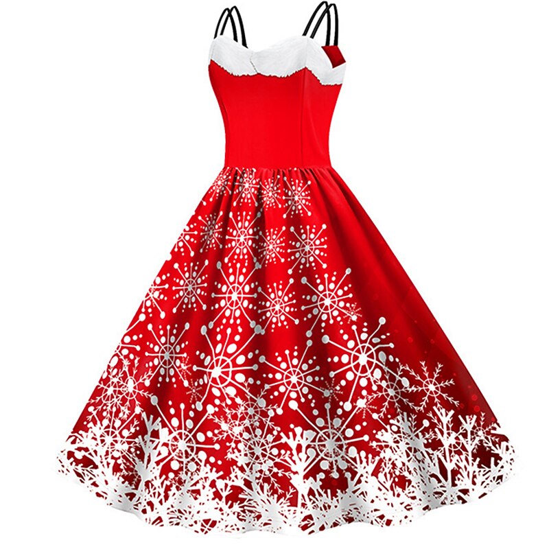 Christmas Vintage Snowflake Santa Pin-up Dress