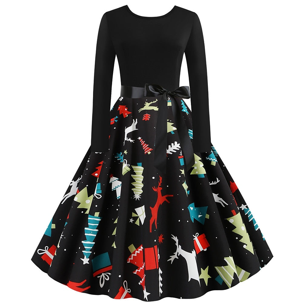 Xmas Fit & Flare A-Line Dress