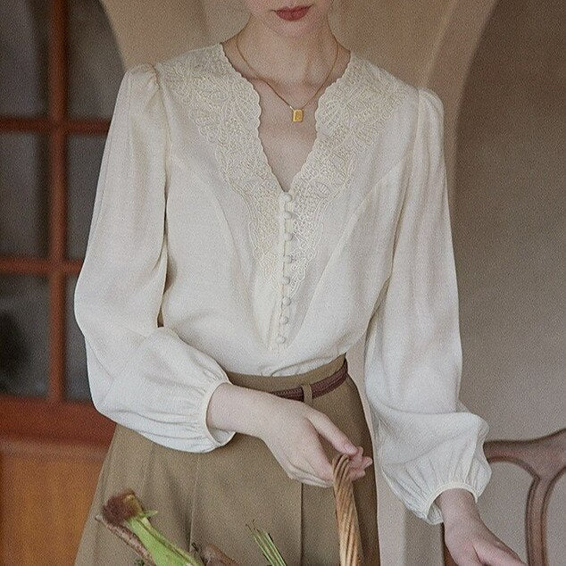 Victorian Style Embroidery Blouse