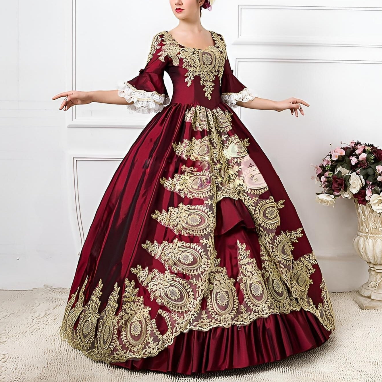 Rococo Marie Antoinette Style Court Polonaise Gown