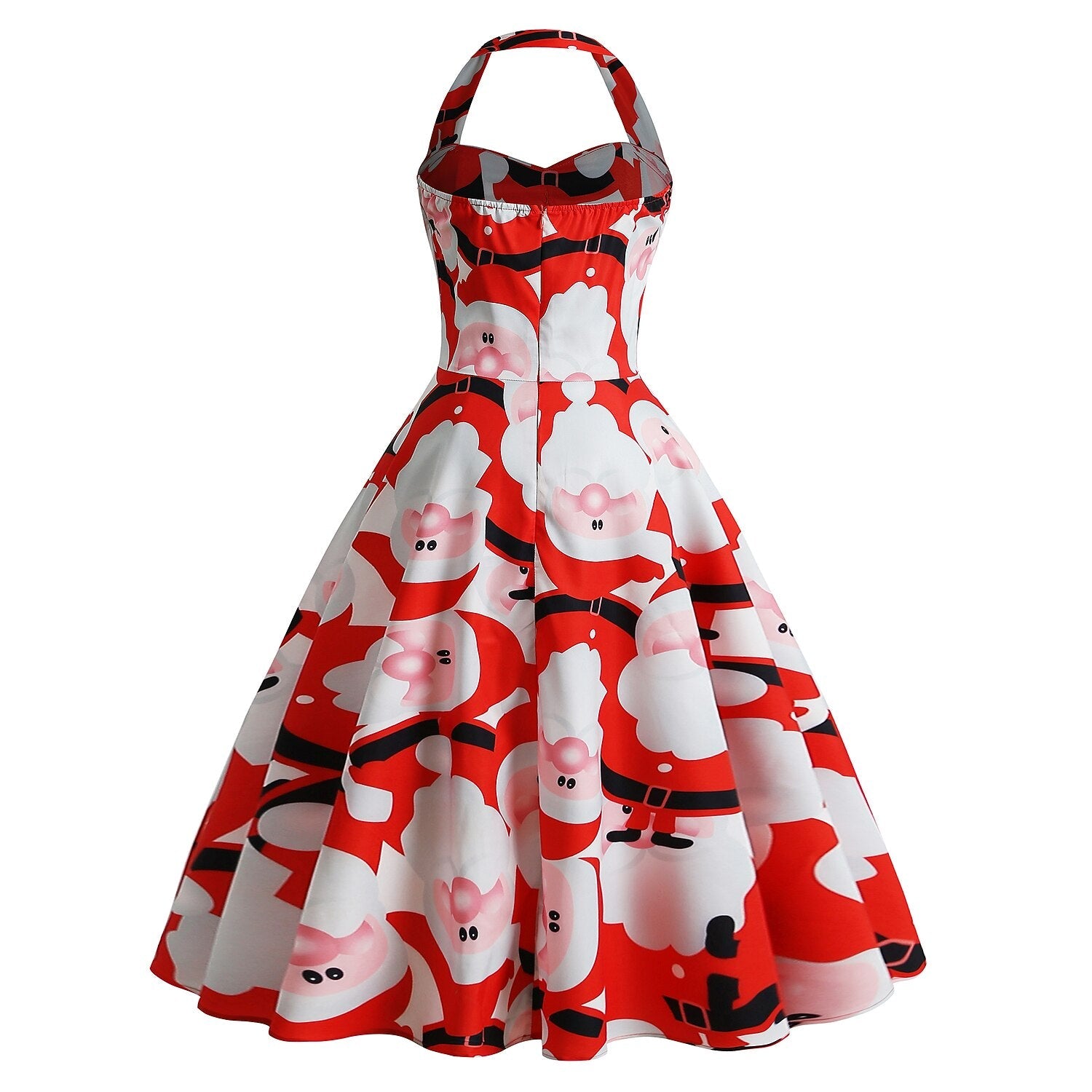 Christmas Vintage Santa Claus Halter Dress