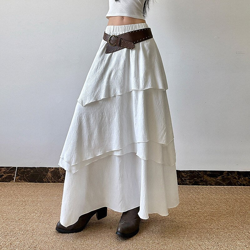 Classic Layered Maxi Skirt