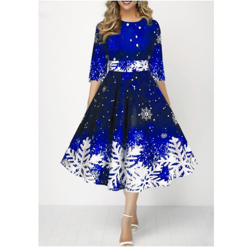 Christmas Vintage Snowflake Swing Dress