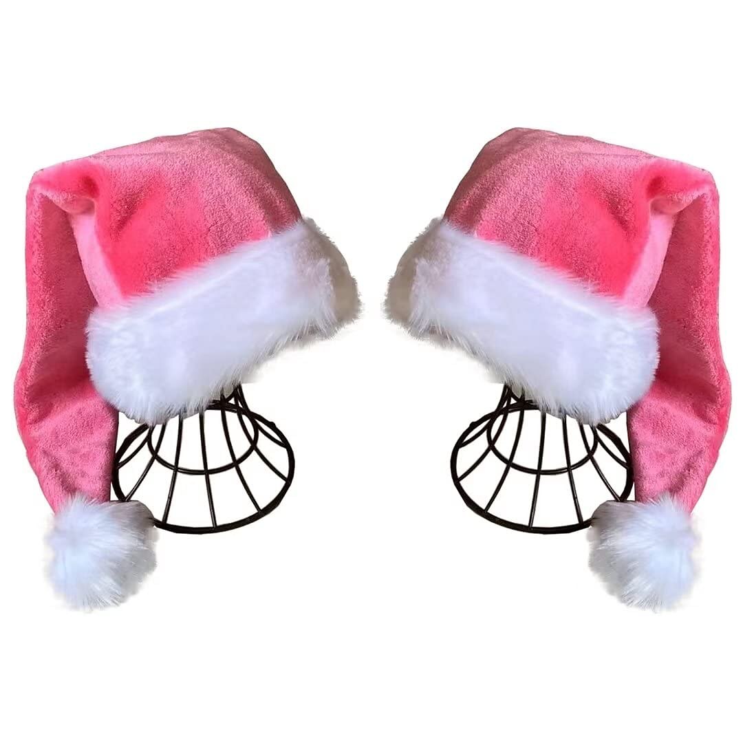 2 PCS Christmas Santa Claus Plush Hat