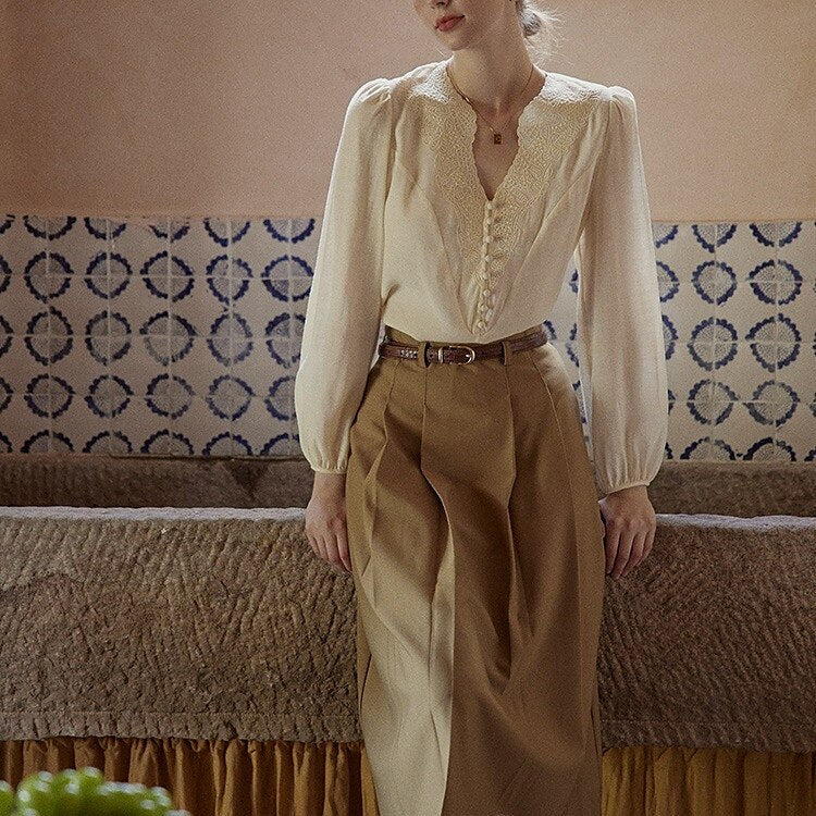 Victorian Style Embroidery Blouse