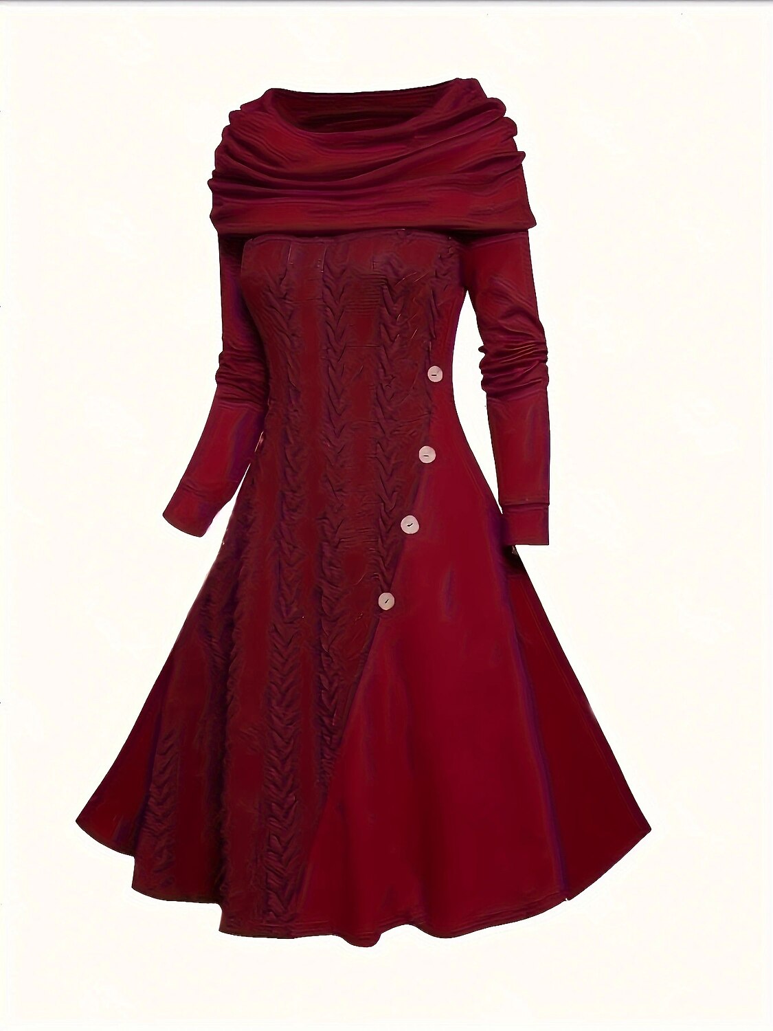 Christmas Chic Cowl Neck Sweater Dress