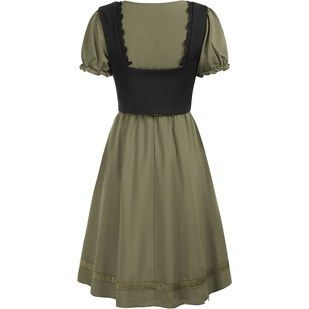 Renaissance Puff Sleeve Knee-Length Dress