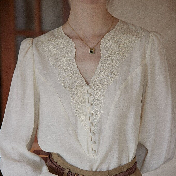 Victorian Style Embroidery Blouse