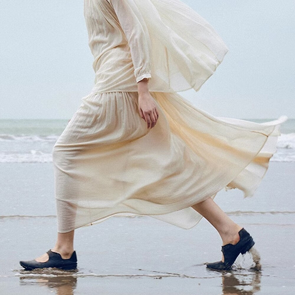 Renaissance Style Classic Cotton Long Skirt