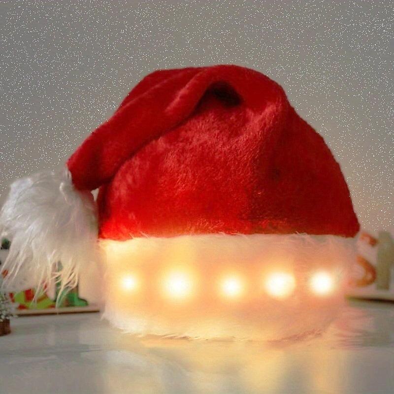 Christmas Plush Light-Up Santa Hat