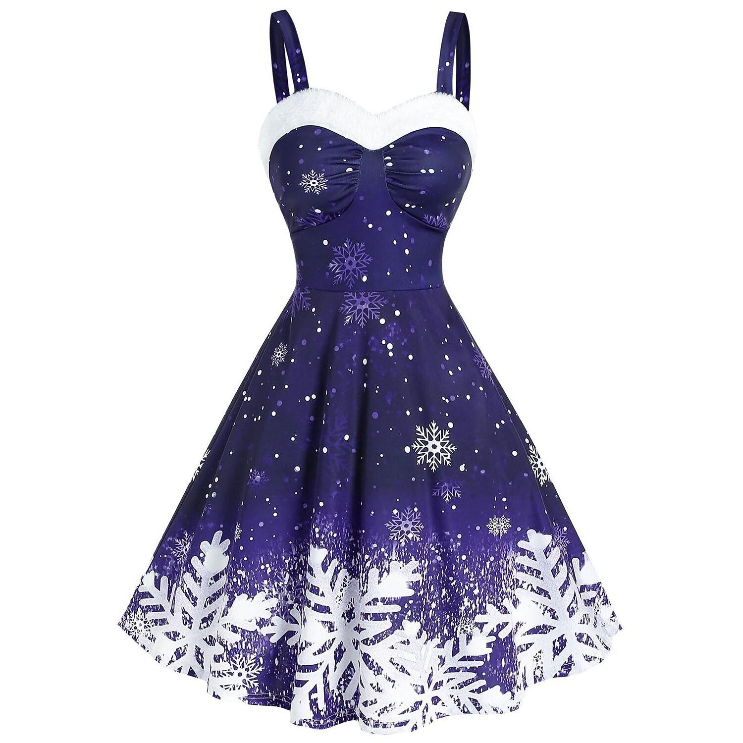 Christmas Vintage Snowflake A-Line Dress