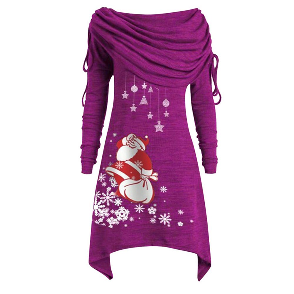 Christmas Cozy Santa Claus Tunic Dress