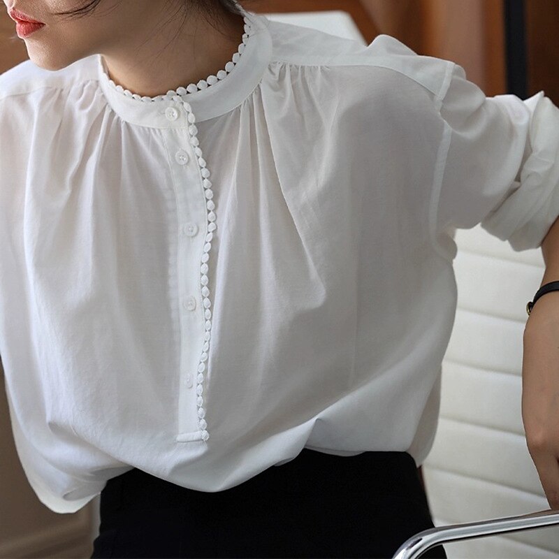 French Minimalist Style Vintage Blouse
