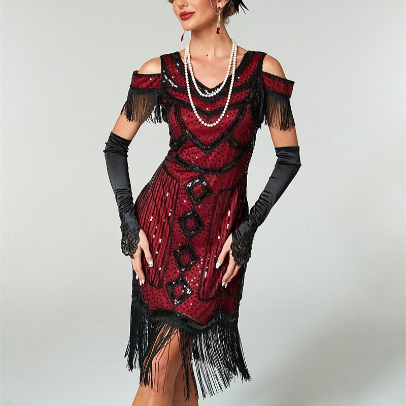 Sequin Art Deco Flapper Dress