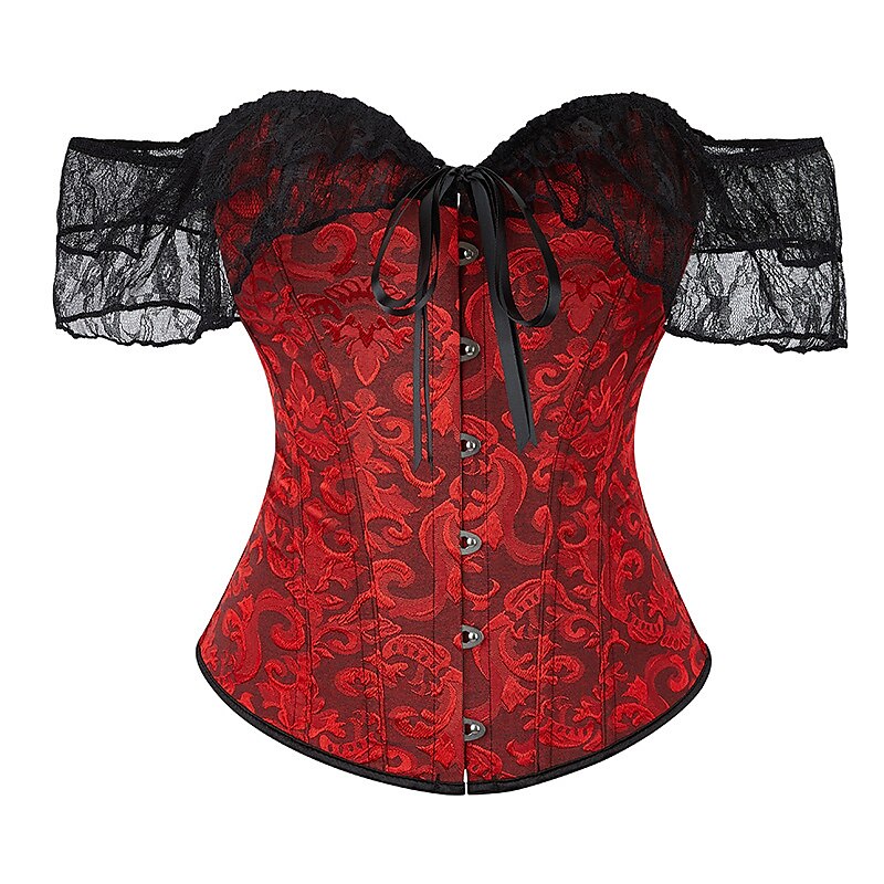 Victorian Corset Gothic Satin Lace Bustier