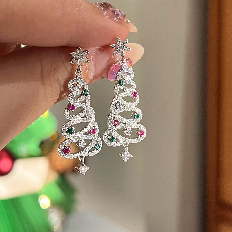 Christmas Rotating Tree Earrings