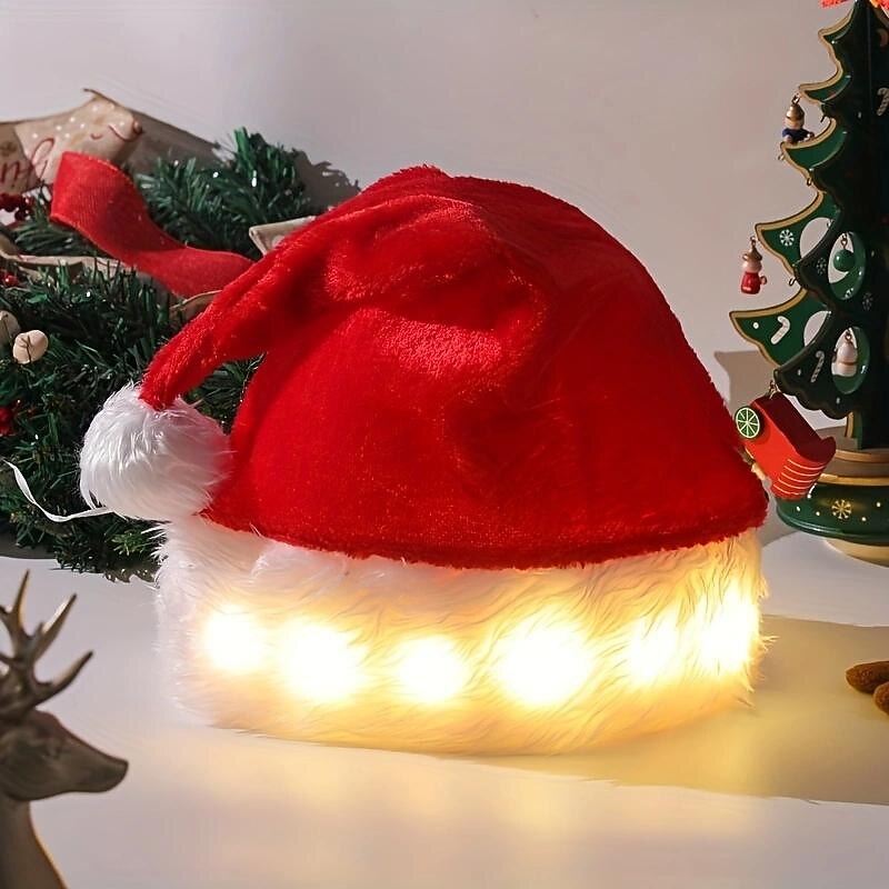 Christmas Plush Light-Up Santa Hat