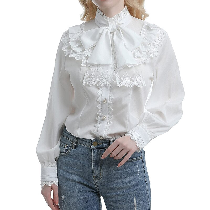 Renaissance Princess Style Ruffle Sleeve  Blouse