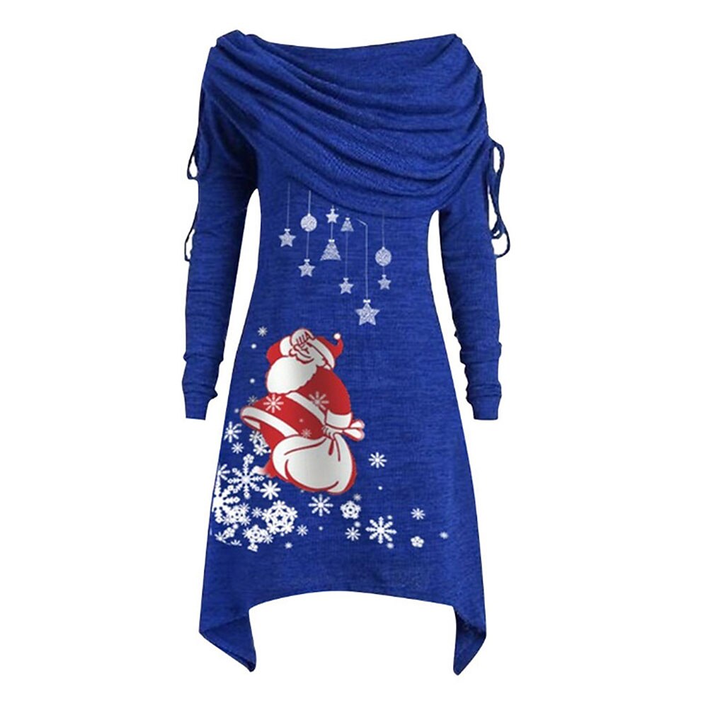 Christmas Cozy Santa Claus Tunic Dress