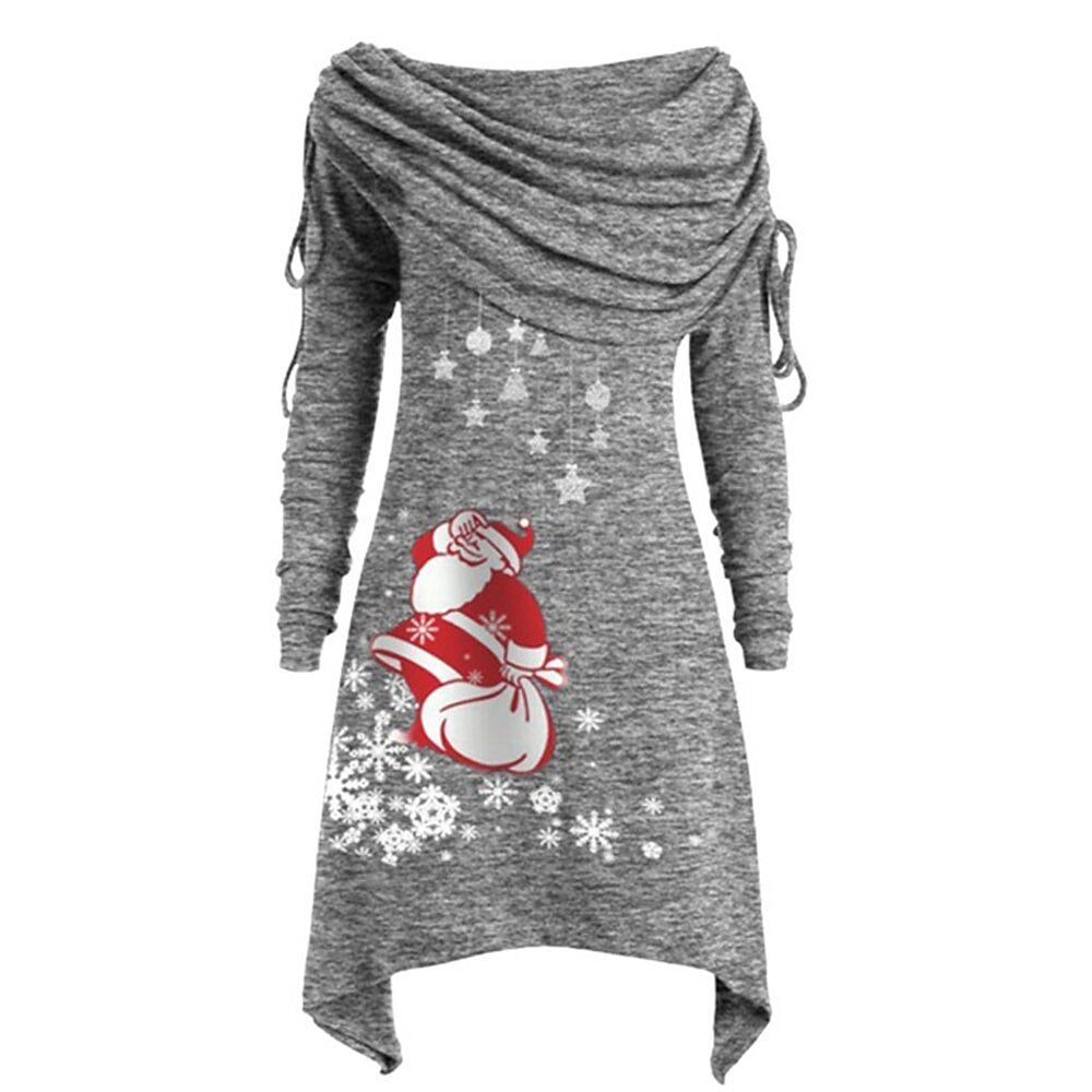 Christmas Cozy Santa Claus Tunic Dress