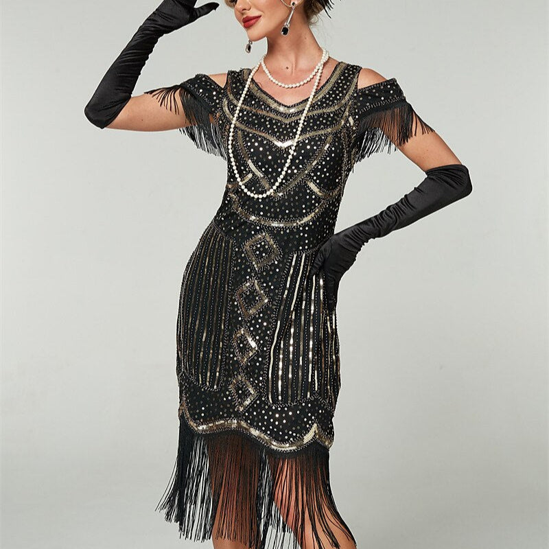 Sequin Art Deco Flapper Dress