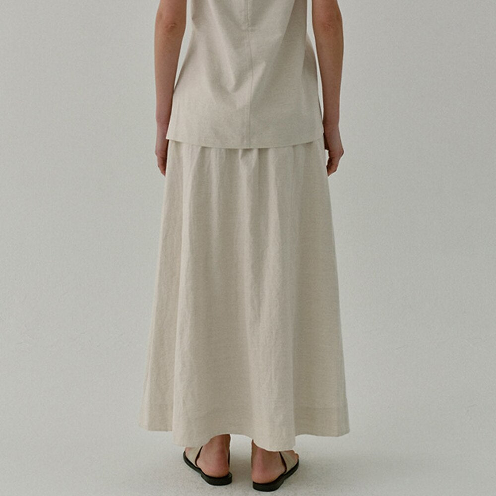 Classic Cotton Linen Blend Skirt