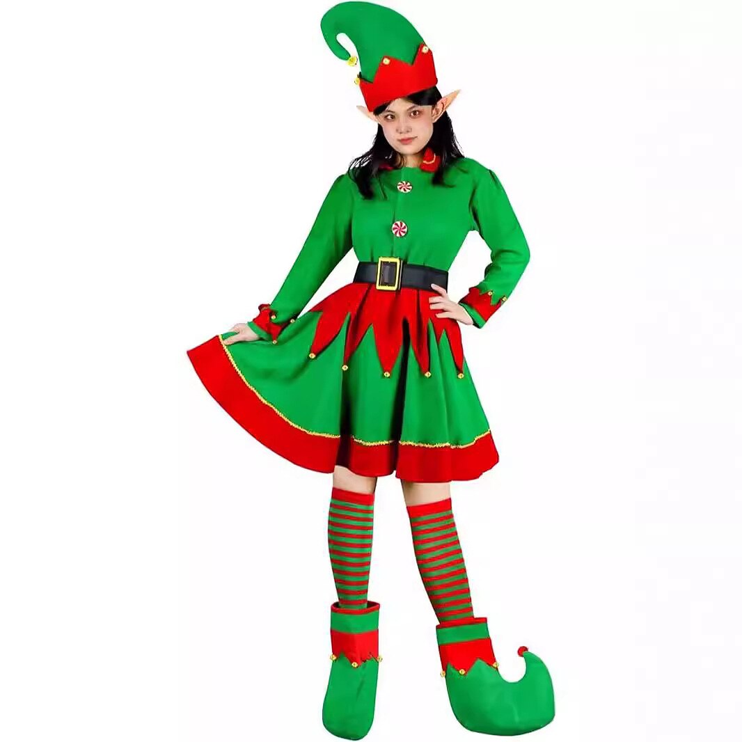 Women's Christmas Elf Costume Set
