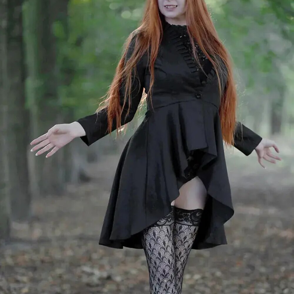 Steampunk High - Low Hem Long Jacket Dress