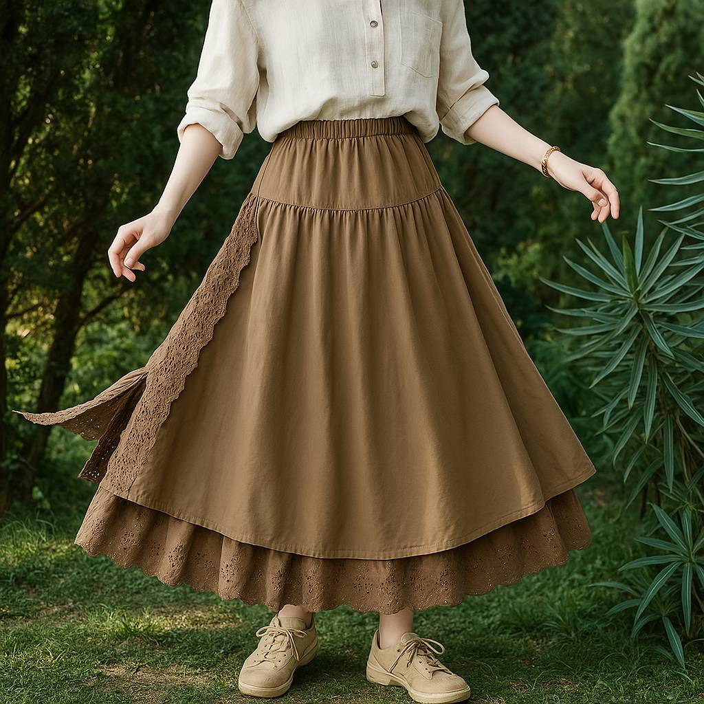 Medieval Two Layer Linen Skirt