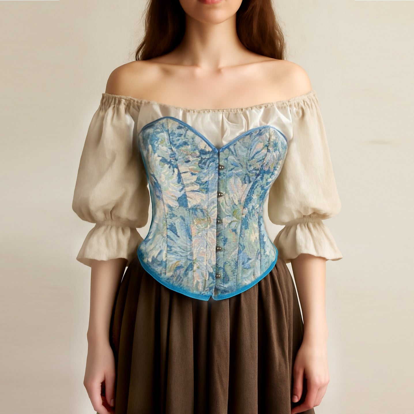 Renaissance Style Vintage Pattern Corset Vest Bustier